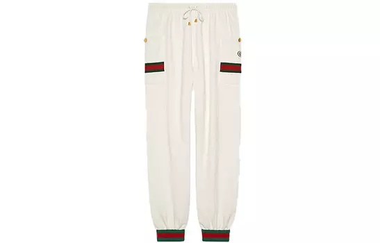 Трикотажные спортивные штаны мужские цвета слоновой кости Gucci, белый/слоновая кость