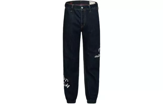 Трикотажные спортивные штаны мужские джинсовые синие Evisu, синий