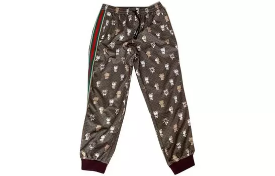 Трикотажные спортивные штаны мужские коричневые Gucci, коричневый