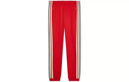 Трикотажные спортивные штаны мужские красные Gucci, красный