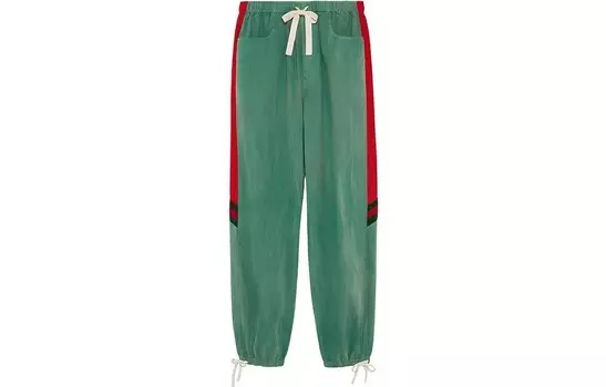 Трикотажные спортивные штаны мужские зеленые Gucci, зеленый