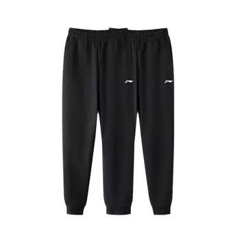 Трикотажные спортивные штаны серии Badminton для мужчин, черные Lining, черный