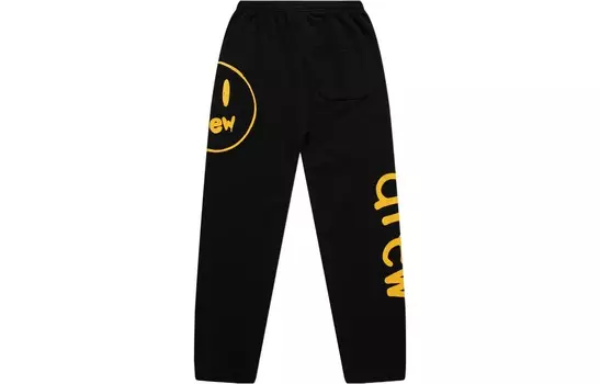 Трикотажные спортивные штаны Smiley Collection унисекс черного цвета Drew House, черный