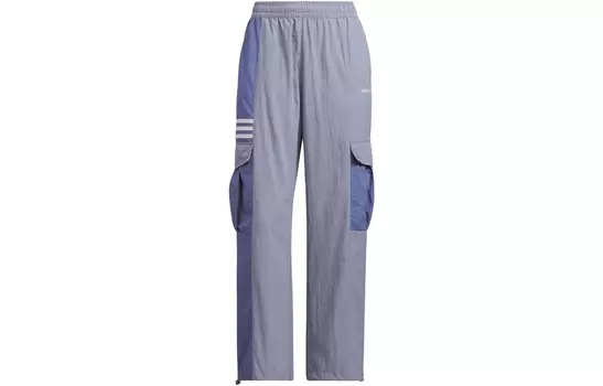 Трикотажные спортивные штаны Trefoil женские серые/синие Adidas Originals