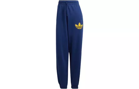 Трикотажные спортивные штаны Trefoil женские темно-синие Adidas Originals