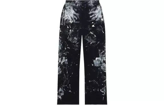 Штаны спортивные Balenciaga с эффектом пятен, черный