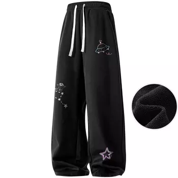 Трикотажные спортивные штаны унисекс Crayon Shinchan/Crayon Shinchan, Черный [на флисовой подкладке]