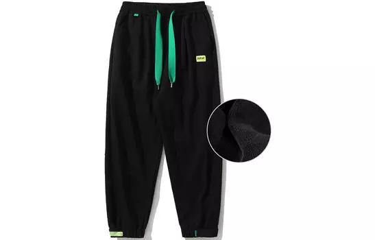 Трикотажные спортивные штаны унисекс DUEPLAY, Черный на флисовой подкладке