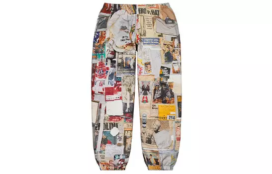 Трикотажные спортивные штаны унисекс многоцветные Supreme, цвет Multicolor