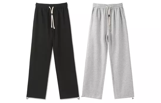 Трикотажные спортивные штаны унисекс Pointlimit, Комплект из 2 шт. (PK2019 белый + PK2019 черный)