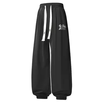 Трикотажные спортивные штаны унисекс Pupu Aliens, Черный (бесплатные брюки из черного ледяного шелка)