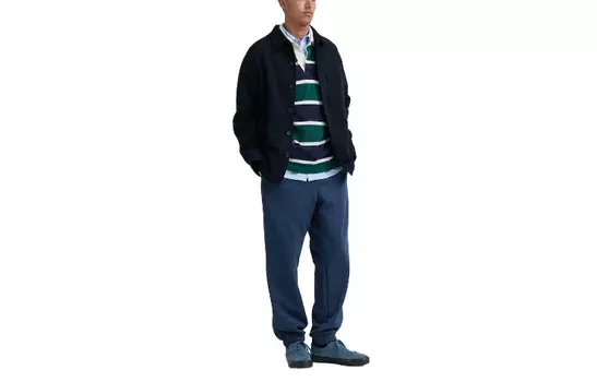 Трикотажные спортивные штаны унисекс темно-синие Uniqlo