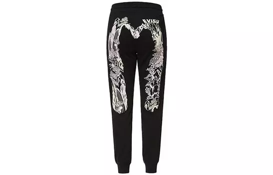 Трикотажные спортивные штаны женские черные Evisu