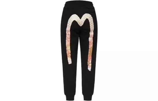 Трикотажные спортивные штаны женские черные Evisu