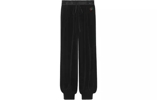 Трикотажные спортивные штаны женские черные Gucci