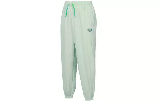 Трикотажные спортивные штаны женские льняные зеленые Adidas Originals