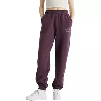 Трикотажные спортивные штаны женские сливово-коричневые New Balance