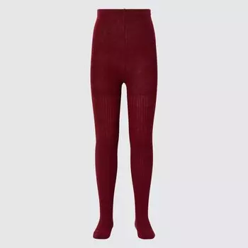 Трикотажные термоколготки в рубчик HEATTECH для девочек Uniqlo, красный
