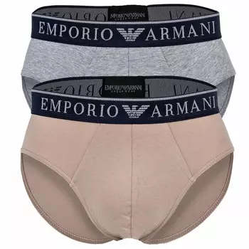 Трикотажные трусы (2 пары) Emporio Armani, бежевый