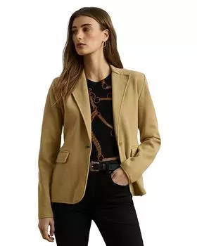 Трикотажный блейзер из хлопковой смеси Ralph Lauren, коричневый/бежевый