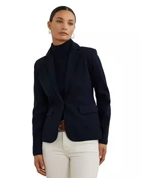 Трикотажный блейзер из хлопковой смеси Ralph Lauren, синий