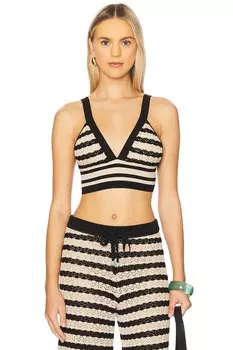 Трикотажный бралет Reverie L'Agence, black & natural stripe