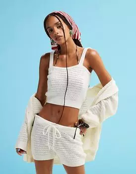 Трикотажный бюстгальтер-бралетт ASOS DESIGN кремового цвета