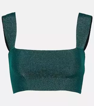 Трикотажный бюстгальтер с эффектом металлик Victoria Beckham, зеленый
