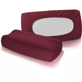 Трикотажный чехол Fleuresse Vital-Comfort на подушку для поддержки шеи сливовый