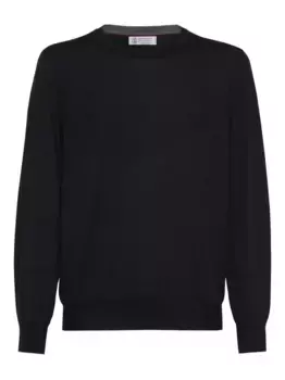 Трикотажный джемпер Brunello Cucinelli, черный