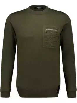 Трикотажный джемпер FENDI, зеленый