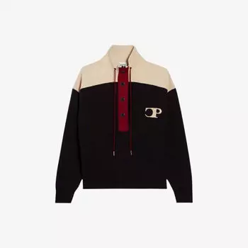 Трикотажный джемпер на кнопках с высоким воротником Claudie Pierlot, цвет bleus