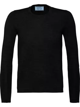 Трикотажный джемпер Prada, черный