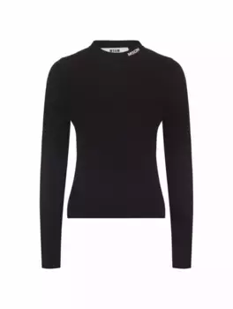 Трикотажный джемпер с логотипом MSGM, черный