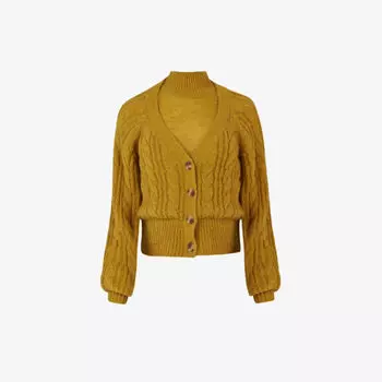 Трикотажный джемпер с высоким воротником и длинными рукавами Leem, цвет mustard