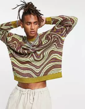 Трикотажный джемпер с завитками космической окраски ASOS DESIGN