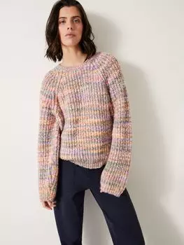 Трикотажный джемпер в полоску Madi Space Dye HUSH, розовый/мульти