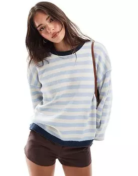 Трикотажный джемпер в размытую синюю полоску ASOS DESIGN