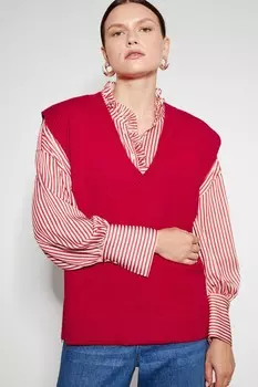 Трикотажный джемпер Zuri с молнией Monsoon, красный