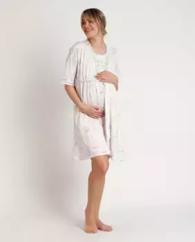 Трикотажный халат для беременных цвета морской волны с французскими рукавами Disney, цвет Verde Agua