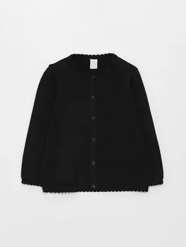 Трикотажный кардиган с круглым вырезом для маленьких девочек LCW baby, новый черный