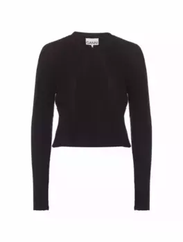 Трикотажный кардиган с завязкой Ganni, черный