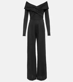 Трикотажный комбинезон lucien с открытыми плечами Diane Von Furstenberg, черный