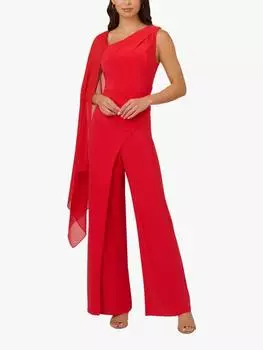 Трикотажный комбинезон с асимметричным рукавом Adrianna Papell, красный