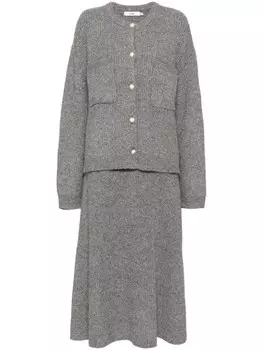 Трикотажный комплект из топа и юбки B+ab, серый