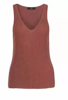 Трикотажный ребристый топ цвета бронзы IVKO, цвет bronze