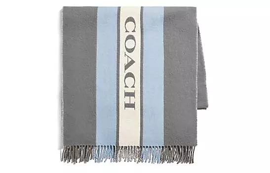 Трикотажный шарф унисекс COACH, Gray-blue stripes