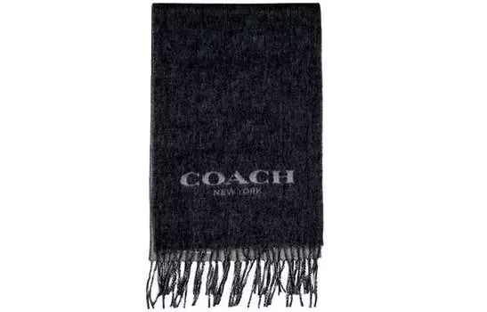 Трикотажный шарф унисекс COACH, Коричневый подарочный пакет
