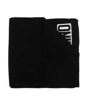 Трикотажный шарф в рубчик с логотипом R Moschino, черный