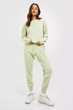 Трикотажный спортивный костюм Boohoo, шалфей